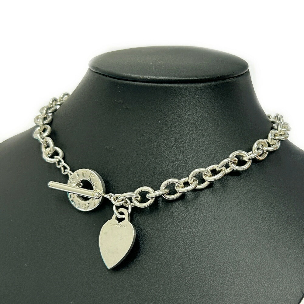 Tiffany Co Silver Heart Toggle Chain Necklace